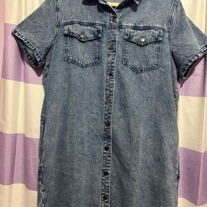 Denim Button-Up Dress